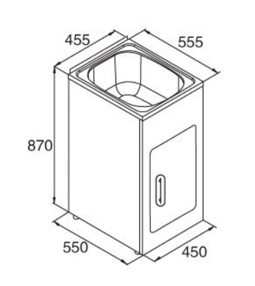 Patra Standard 35L S/S Skinni Trough & Metal Cab