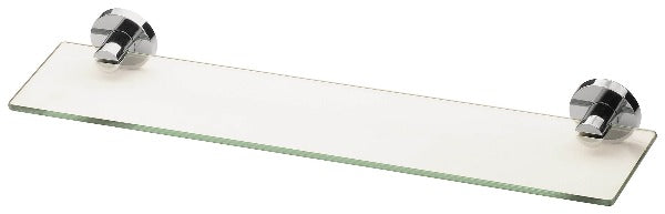 Radii Glass Shelf Round Plate - Chrome