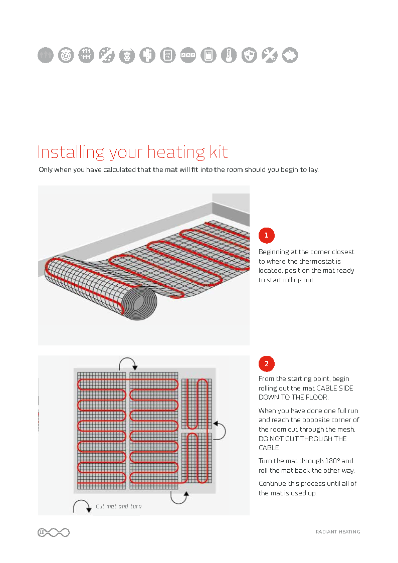 Radiant Under Tile Floor Heating Kit, UTCMK