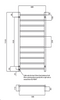 Radiant BRU-RTR02 Round Heated Ladder - 600 x 1100, Satin Brushed