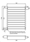 Radiant RTR05 Round Heated Ladder - 900 x 1100, Polished