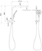 Regal Round Short Combination Shower - Chrome