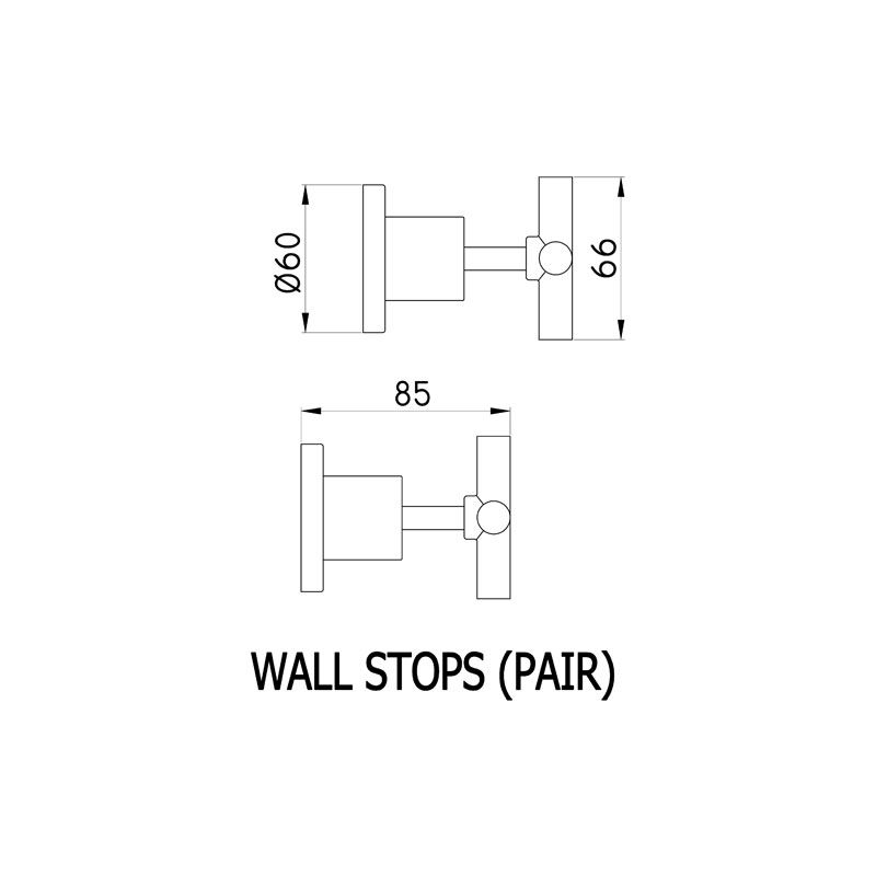 Regatta Wall Top Assemblies Chrome