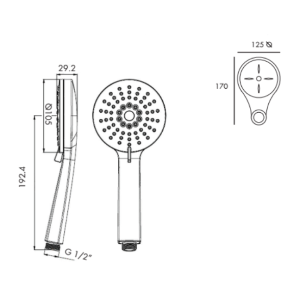 Collis Renovators 3 Function Hand Shower On Rail, Chrome
