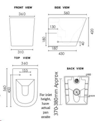 Rimini Rimless Wall Faced Pan & Seat