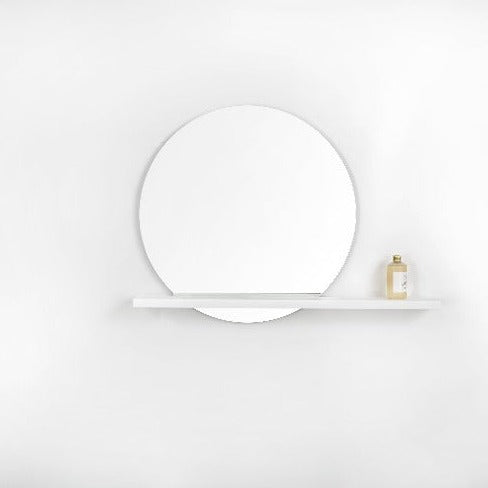 Rising Moon Mirror & White Shelf