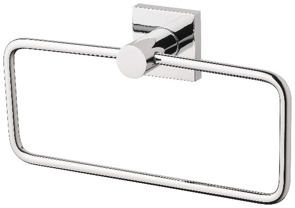 Radii Hand Towel Holder Square Plate - Chrome