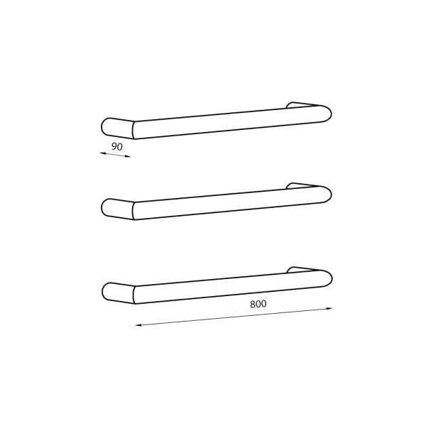 Radiant SBRTR-800mm Single Round Heated Bar Polished