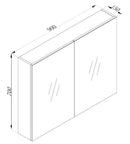 Scenery Pencil Edge Mirrored Shaving Cabinet 900mm