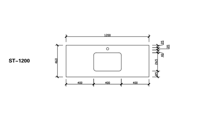 Aulic Alice Floorstanding 1200mm Vanity Unit, Stone Top & Undercounter Basin