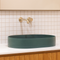Nood Co Pill Oval Concrete Basin - Teal