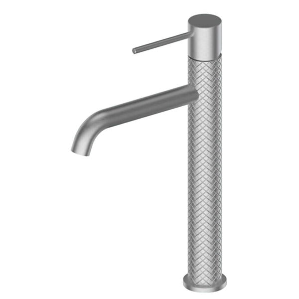 Greens Textura Tower Basin Mixer - Brushed Stainless