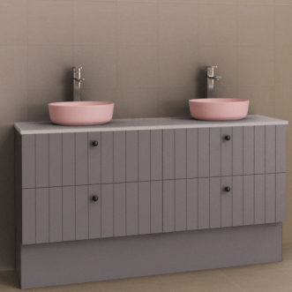 Timberline Henley 1500mm Floorstanding Vanity with Double Ceramic Basin