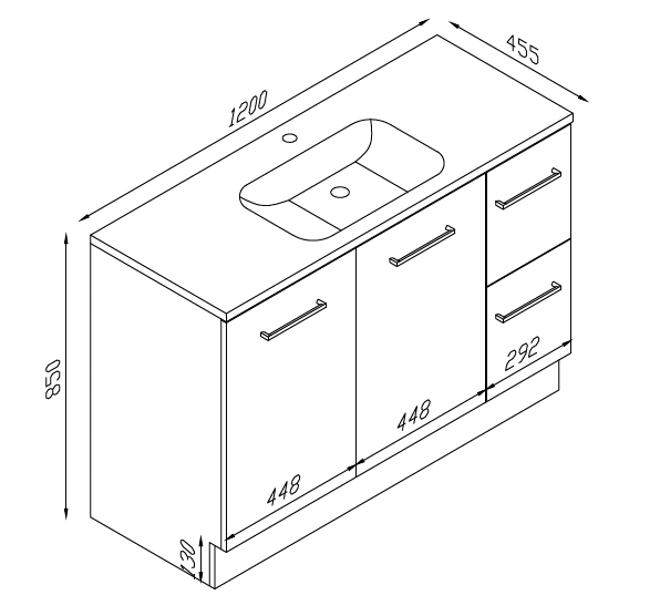 Trenton 1200mm Floor Standing Vanity Unit