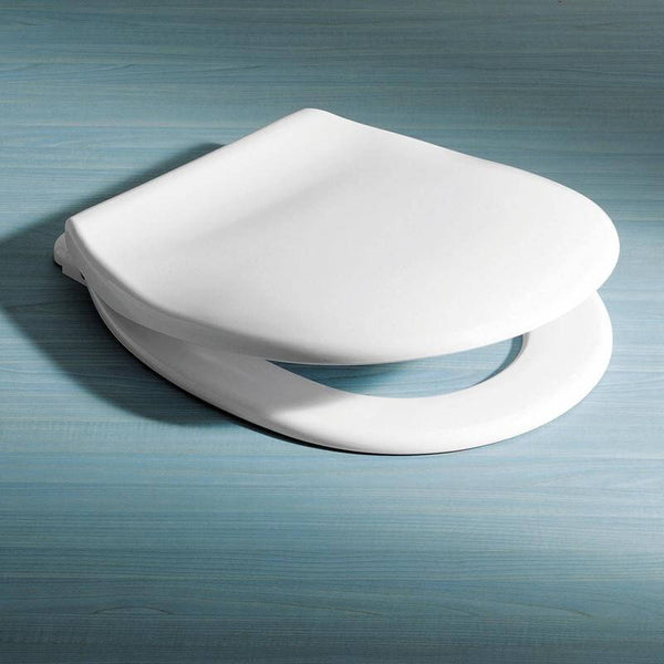 Caroma Trident Toilet Seat, Plastic Hinge - White & Ivory