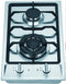 Two Burner Gas Cooktop 29cm x 50cm with Wok Burner