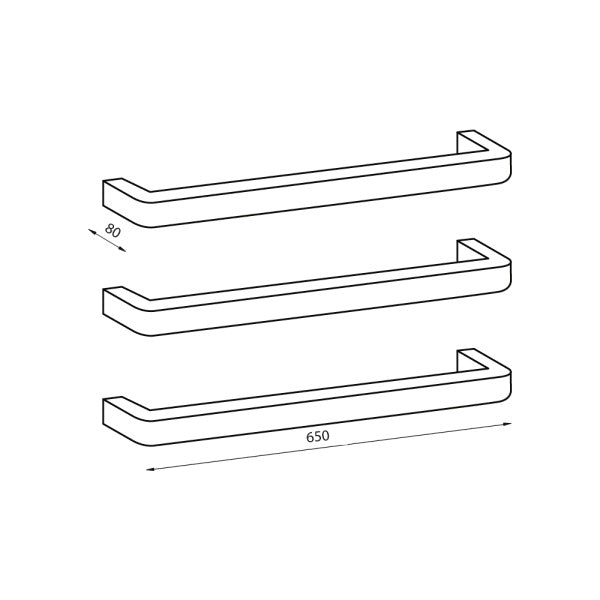 Radiant Vail 650mm Single Bar Heated - Gunmetal