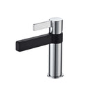 Vivo Noir Basin Mixer, Chrome & Black