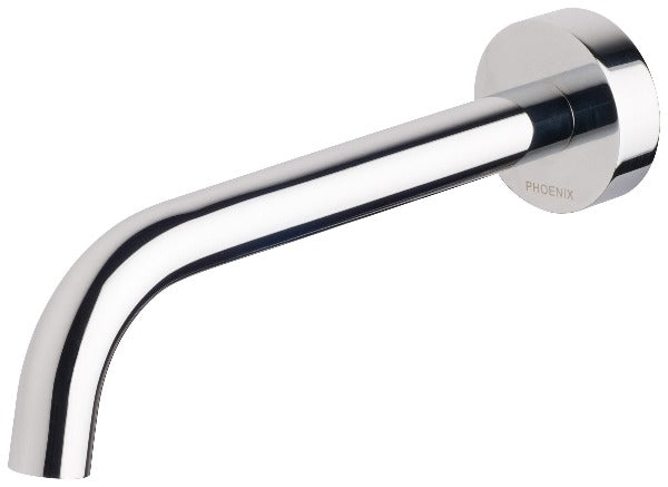 Phoenix Vivid Slimline Wall Curved Bath Outlet 180mm - Chrome