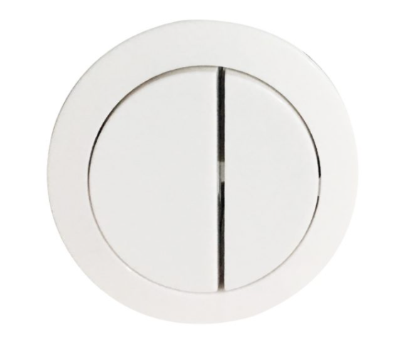 Matte Black & Gloss White Toilet Button Round Suits 48mm Hole