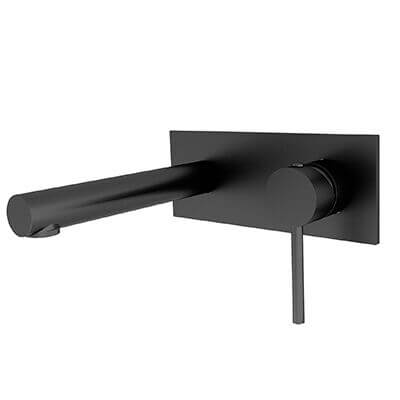 Dolce Wall Basin Mixer Straight Spout Matte Black